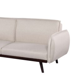 Canapé droit convertible VESTA 3 places tissu beige