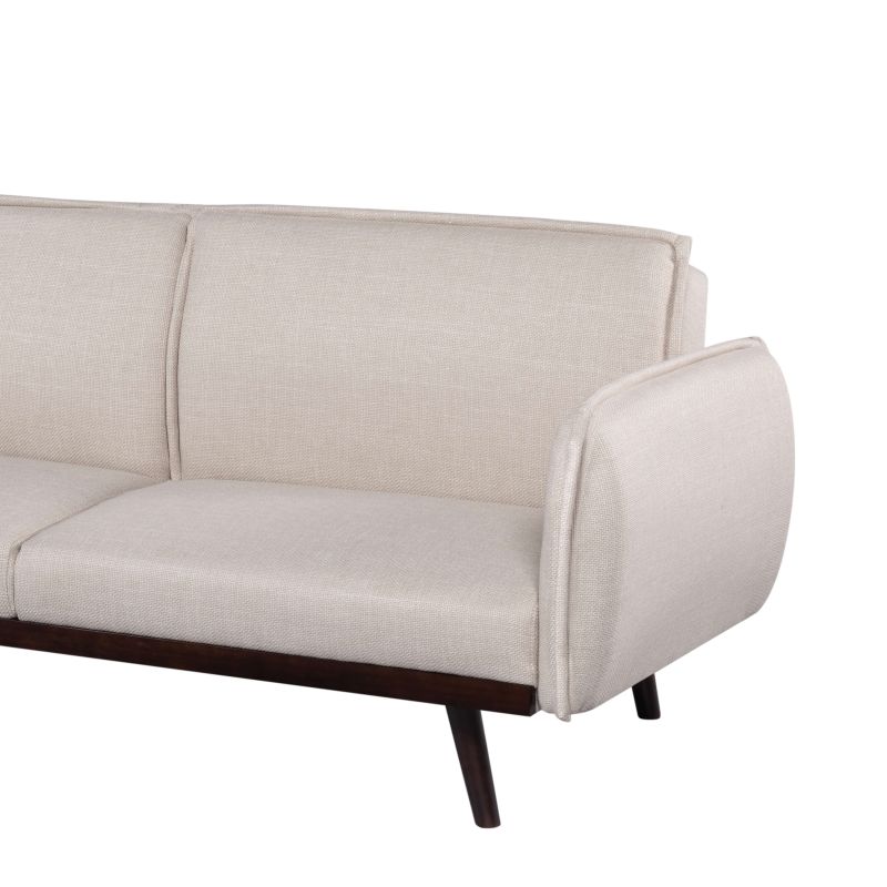 Canapé droit convertible VESTA 3 places tissu beige