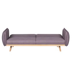 Canapé droit convertible VESTA 3 places tissu mauve