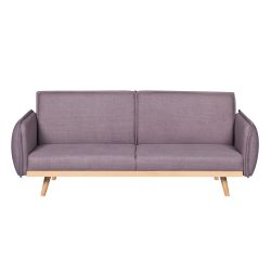 Canapé droit convertible VESTA 3 places tissu mauve