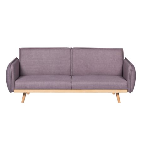 Canapé droit convertible VESTA 3 places tissu mauve