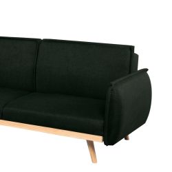 Canapé droit convertible VESTA 3 places tissu vert