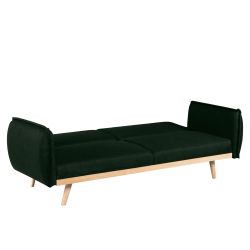 Canapé droit convertible VESTA 3 places tissu vert