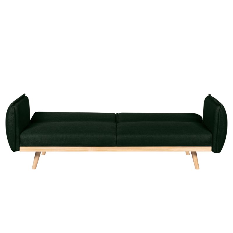 Canapé droit convertible VESTA 3 places tissu vert