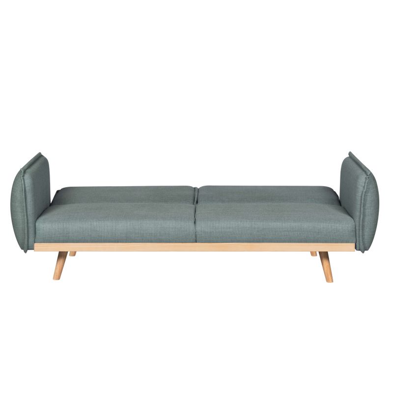 Canapé droit convertible VESTA 3 places tissu vert clair