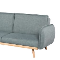 Canapé droit convertible VESTA 3 places tissu vert clair