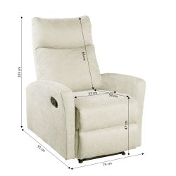 Fauteuil relax manuel ANTARES 1 place tissu beige