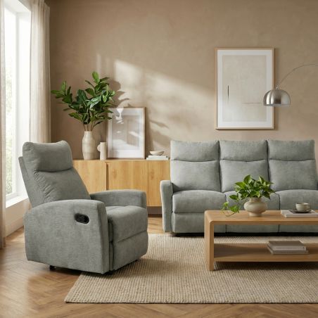 Fauteuil relax manuel ANTARES 1 place tissu vert