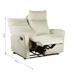 Canapé relax manuel ANTARES 2 places tissu beige