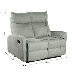 Canapé relax manuel ANTARES 2 places tissu vert