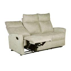 Canapé relax manuel ANTARES 3 places tissu beige