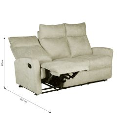 Canapé relax manuel ANTARES 3 places tissu beige