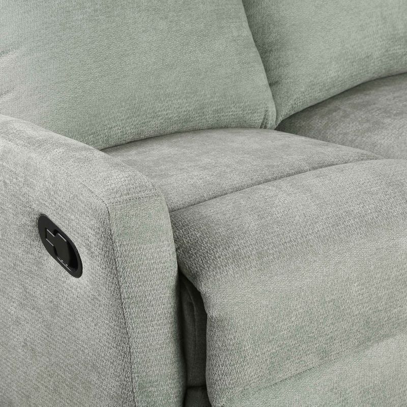 Canapé relax manuel ANTARES 3 places tissu vert