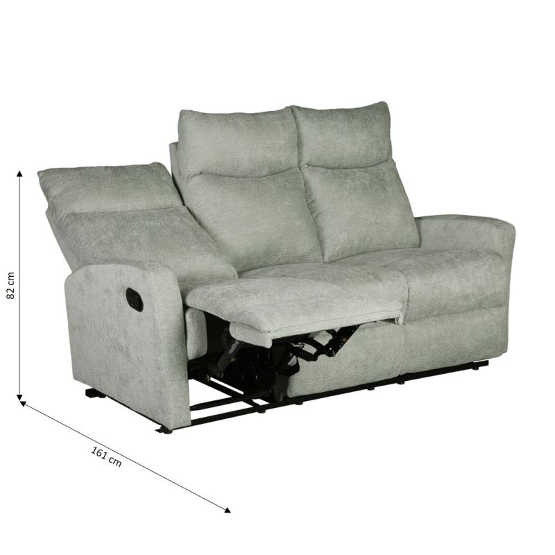 Canapé relax manuel ANTARES 3 places tissu vert