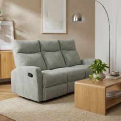 Canapé relax manuel ANTARES 3 places tissu vert