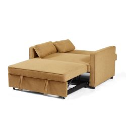 Canapé droit convertible NEVA 2 places tissu jaune