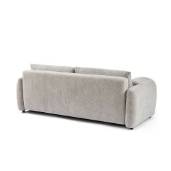Canapé droit convertible ANGEA 3 places tissu chenille tramé beige