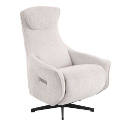 Fauteuil relax électrique rotatif COCHYRE 1 place tissu blanc