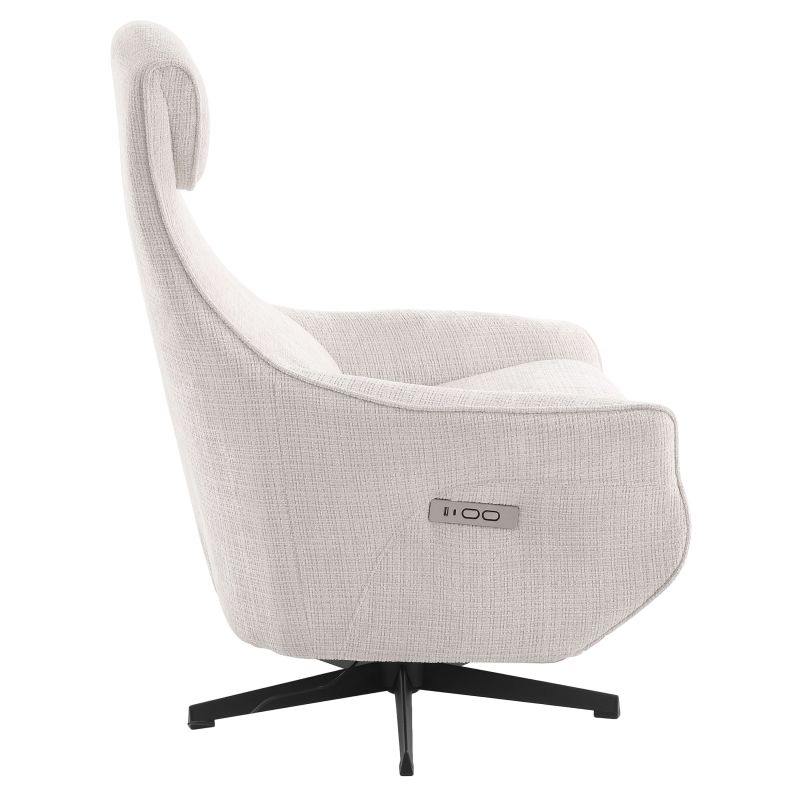 Fauteuil relax électrique rotatif COCHYRE 1 place tissu blanc