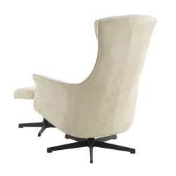 Fauteuil relax manuel rotatif RIGEL + repose-pieds 1 place tissu beige