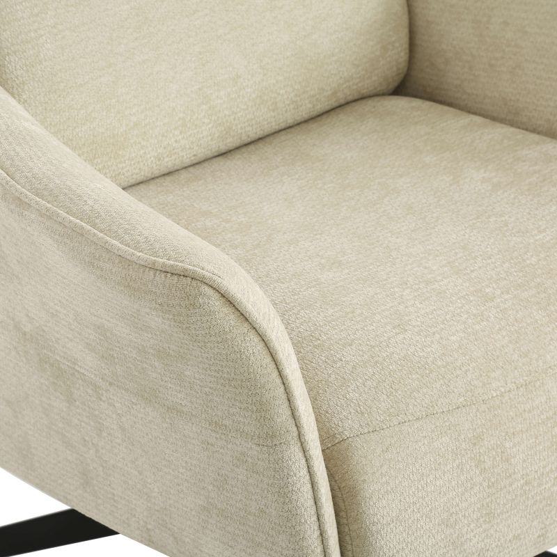 Fauteuil relax manuel rotatif RIGEL + repose-pieds 1 place tissu beige