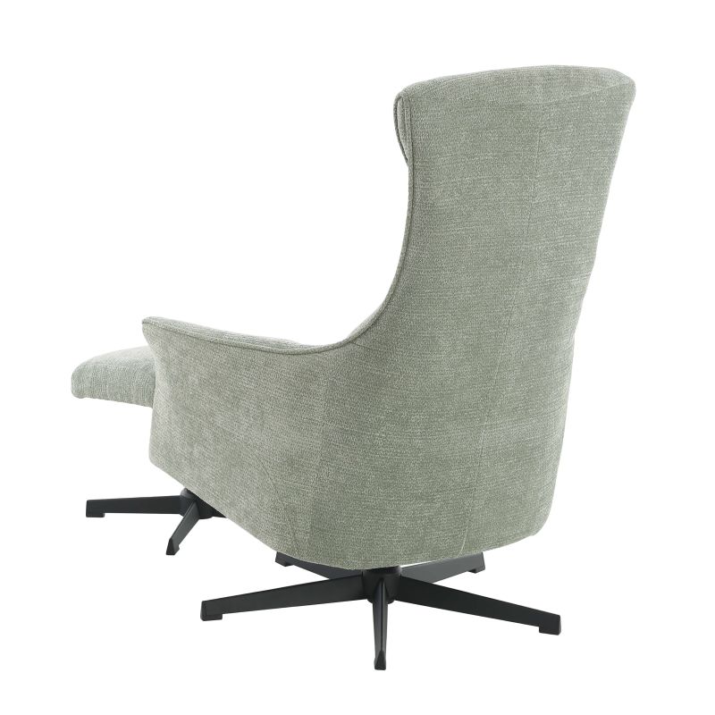Fauteuil relax manuel rotatif RIGEL + repose-pieds 1 place tissu vert