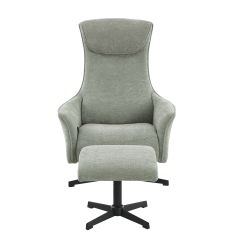 Fauteuil relax manuel rotatif RIGEL + repose-pieds 1 place tissu vert