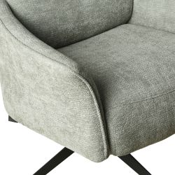 Fauteuil relax manuel rotatif RIGEL + repose-pieds 1 place tissu vert