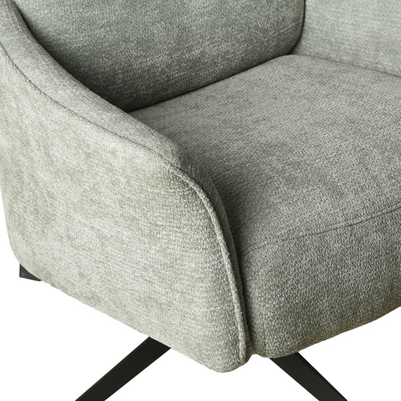 Fauteuil relax manuel rotatif RIGEL + repose-pieds 1 place tissu vert