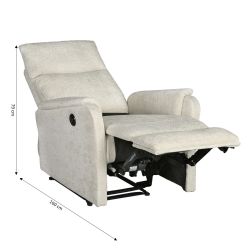 Fauteuil relax électrique ARGOLI 1 place tissu beige
