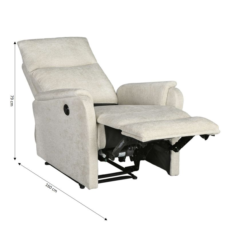 Fauteuil relax électrique ARGOLI 1 place tissu beige