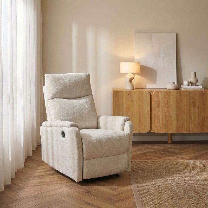 Fauteuil relax électrique ARGOLI 1 place tissu beige