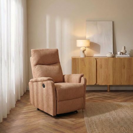 Fauteuil relax électrique ARGOLI 1 place tissu orange