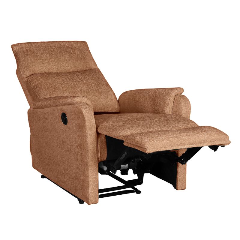 Fauteuil relax électrique ARGOLI 1 place tissu orange