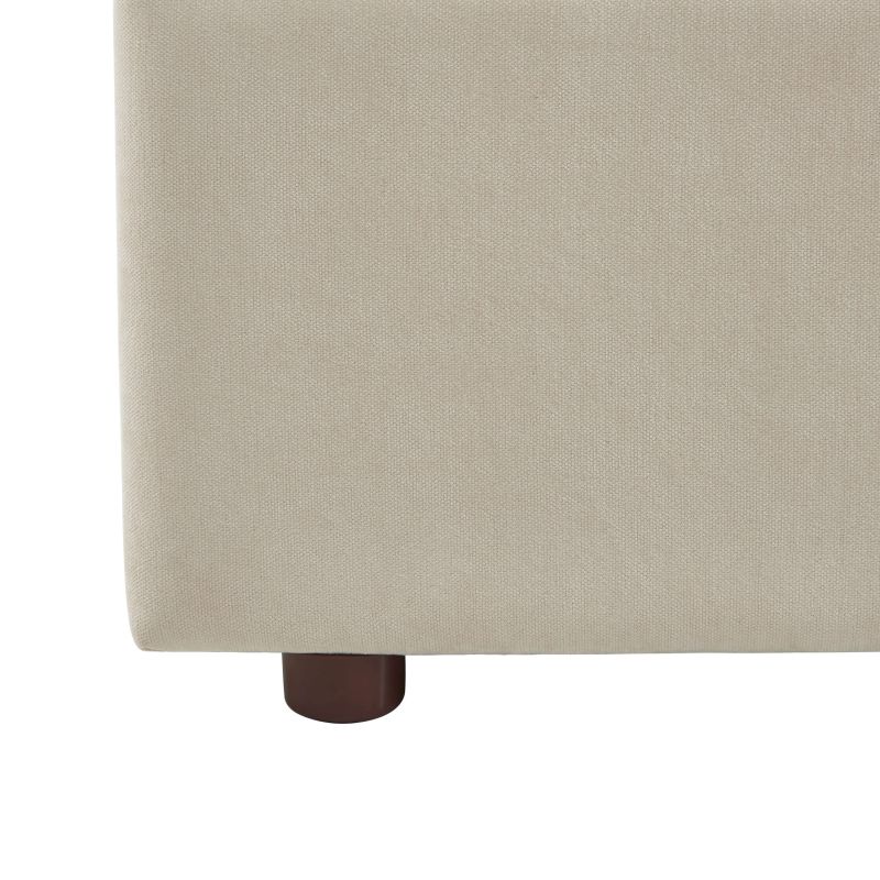Lit coffre VANIA 160x200 tissu beige sommier inclus