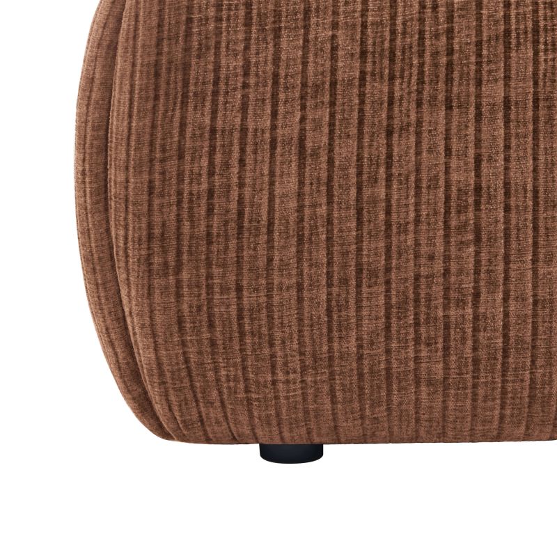 Lit coffre YOKA 160x200 velours côtelé marron sommier inclus