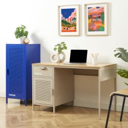 Bureau PANTONE métal taupe 120cm