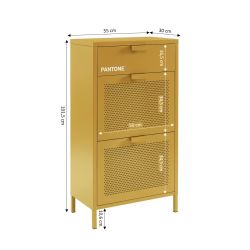 Meuble à chaussures PANTONE métal jaune moutarde 55cm