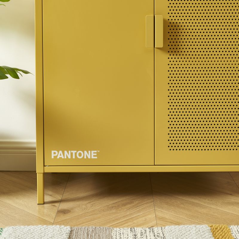 Buffet PANTONE métal jaune moutarde 2 portes 75cm