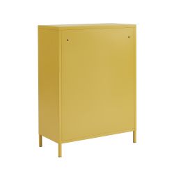 Buffet PANTONE métal jaune moutarde 2 portes 75cm