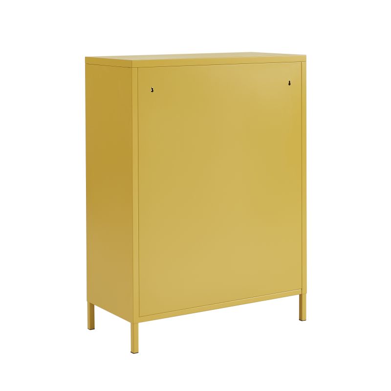 Buffet PANTONE métal jaune moutarde 2 portes 75cm