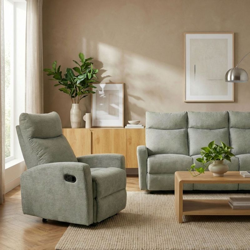 Fauteuil relax manuel ANTARES 1 place tissu vert