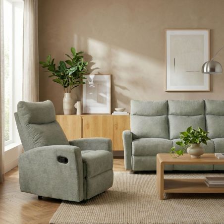 Fauteuil relax manuel ANTARES 1 place tissu vert