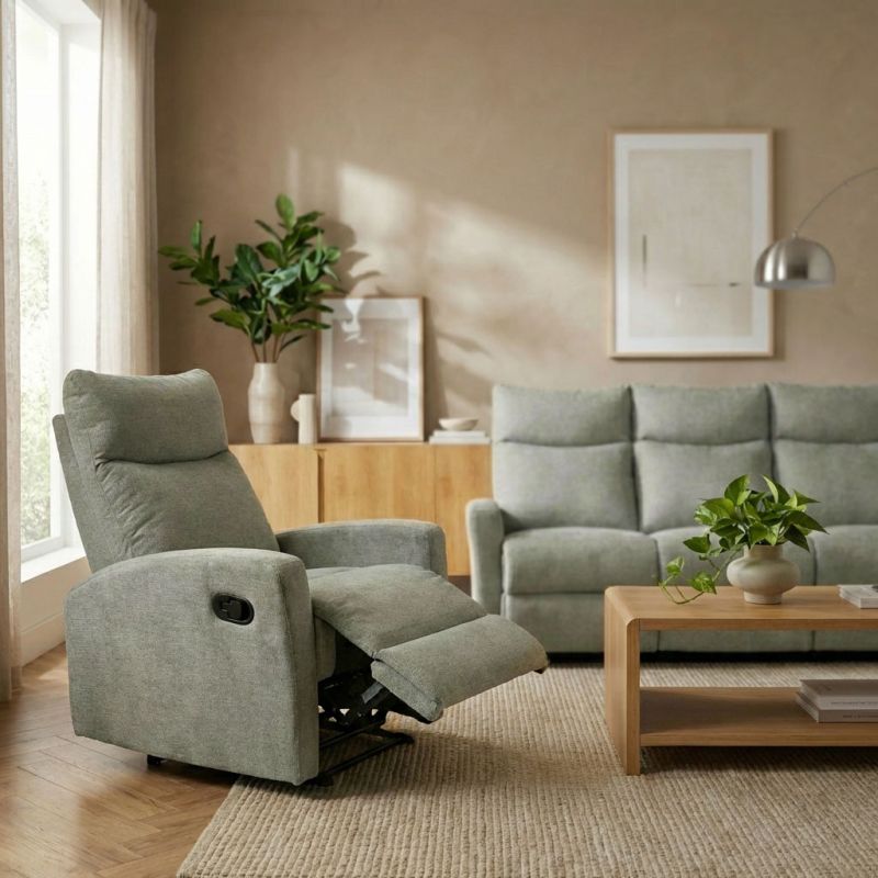 Fauteuil relax manuel ANTARES 1 place tissu vert