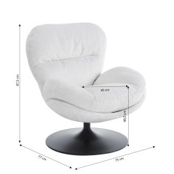 Fauteuil rotatif CERES 1 place tissu beige