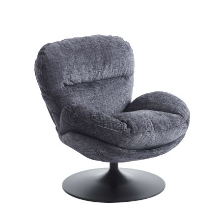 Fauteuil rotatif CERES 1 place tissu bleu