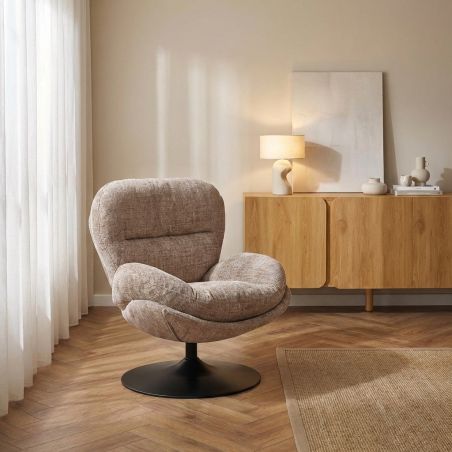 Fauteuil rotatif CERES 1 place tissu gris