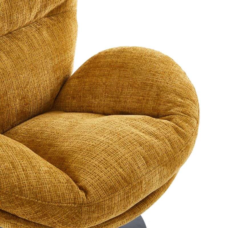 Fauteuil rotatif CERES 1 place tissu jaune moutarde