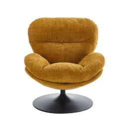 Fauteuil rotatif CERES 1 place tissu jaune moutarde