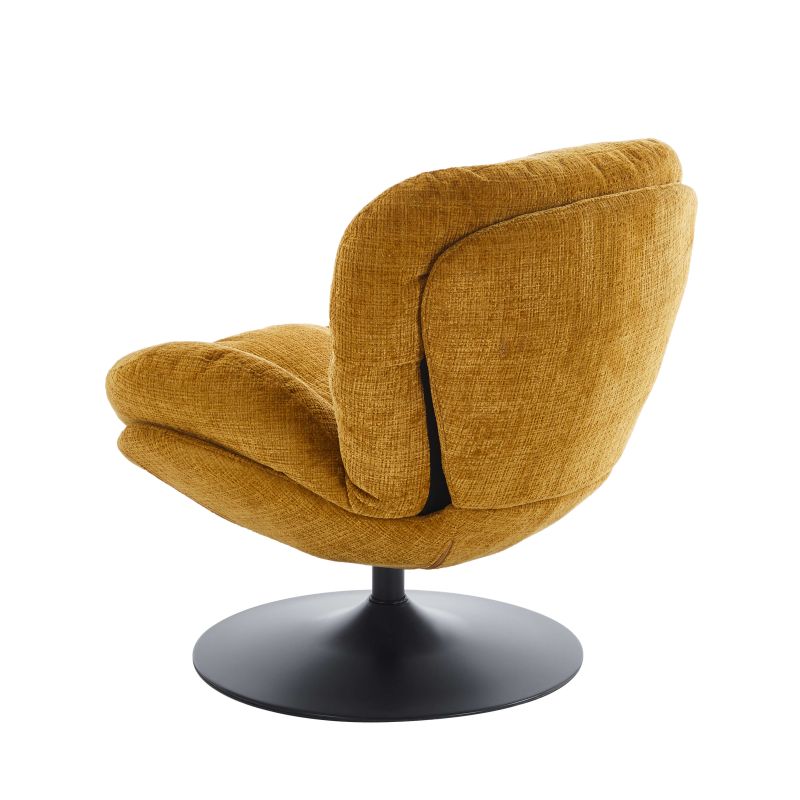 Fauteuil rotatif CERES 1 place tissu jaune moutarde